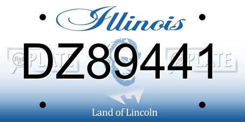 DZ89441 Illinois License Plate