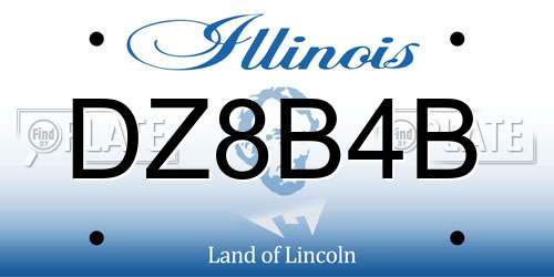 DZ8B4B Illinois License Plate