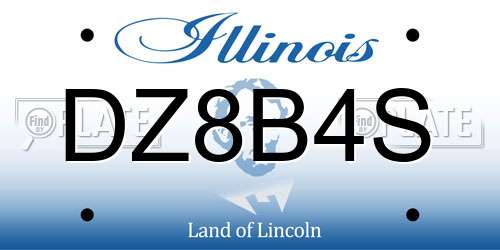 DZ8B4S Illinois License Plate