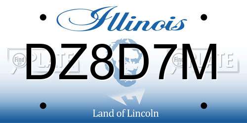 DZ8D7M Illinois License Plate