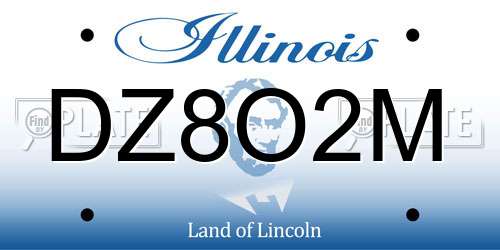 DZ8O2M Illinois License Plate