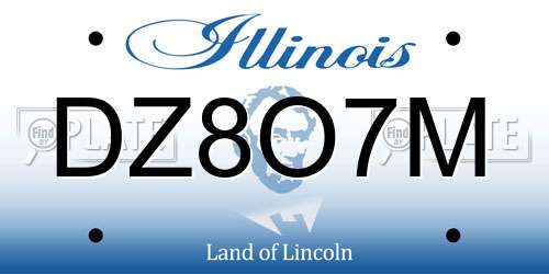 DZ8O7M Illinois License Plate