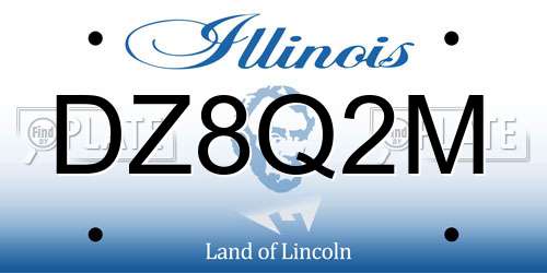 DZ8Q2M Illinois License Plate