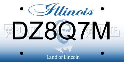 DZ8Q7M Illinois License Plate