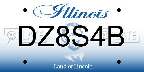DZ8S4B Illinois License Plate