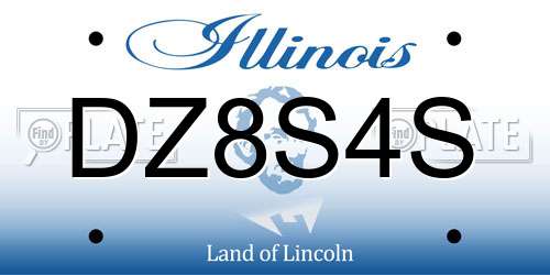 DZ8S4S Illinois License Plate