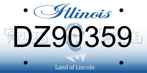 DZ90359 Illinois License Plate