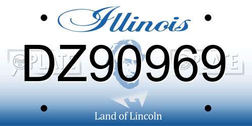 DZ90969 Illinois License Plate