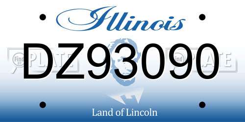 DZ93090 Illinois License Plate