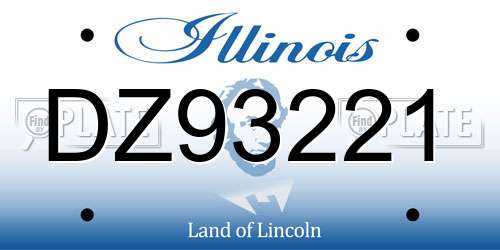DZ93221 Illinois License Plate