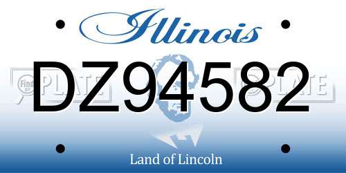 DZ94582 Illinois License Plate