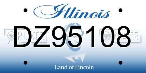 DZ95108 Illinois License Plate