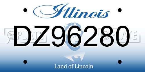 DZ96280 Illinois License Plate