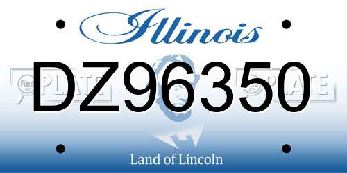 DZ96350 Illinois License Plate