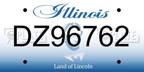 DZ96762 Illinois License Plate