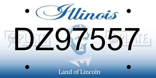 DZ97557 Illinois License Plate