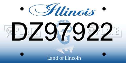 DZ97922 Illinois License Plate