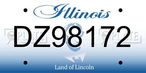 DZ98172 Illinois License Plate