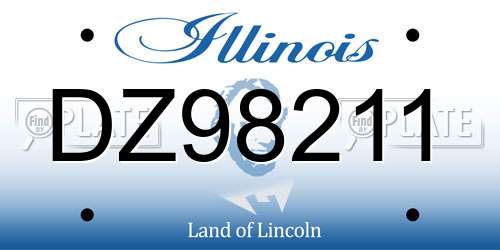 DZ98211 Illinois License Plate