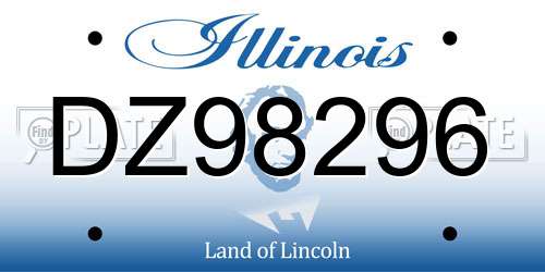 DZ98296 Illinois License Plate
