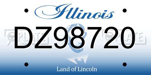 DZ98720 Illinois License Plate