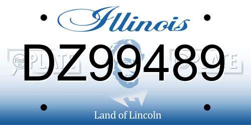 DZ99489 Illinois License Plate