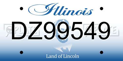 DZ99549 Illinois License Plate