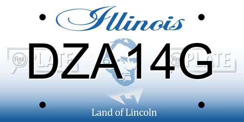 DZA14G Illinois License Plate