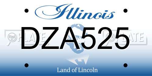 DZA525 Illinois License Plate