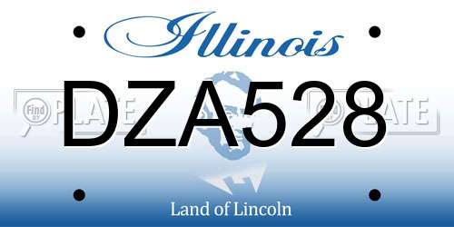 DZA528 Illinois License Plate