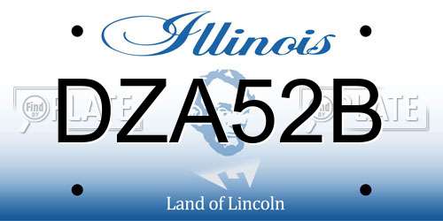 DZA52B Illinois License Plate