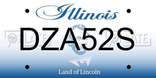 DZA52S Illinois License Plate