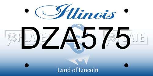 DZA575 Illinois License Plate