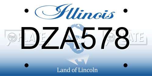 DZA578 Illinois License Plate