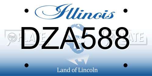 DZA588 Illinois License Plate