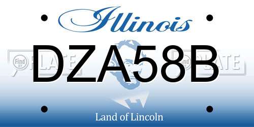 DZA58B Illinois License Plate