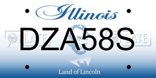 DZA58S Illinois License Plate