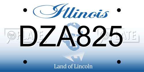 DZA825 Illinois License Plate