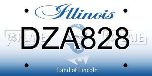 DZA828 Illinois License Plate