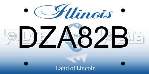 DZA82B Illinois License Plate