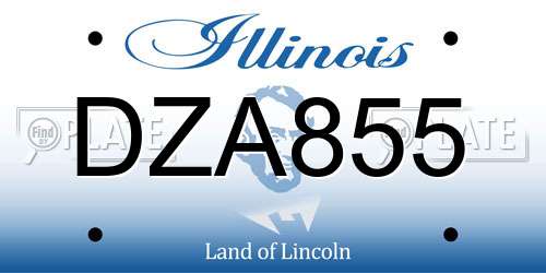DZA855 Illinois License Plate