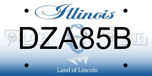DZA85B Illinois License Plate