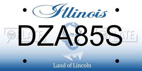 DZA85S Illinois License Plate