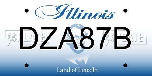 DZA87B Illinois License Plate