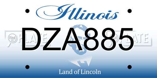 DZA885 Illinois License Plate