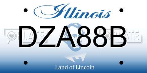 DZA88B Illinois License Plate