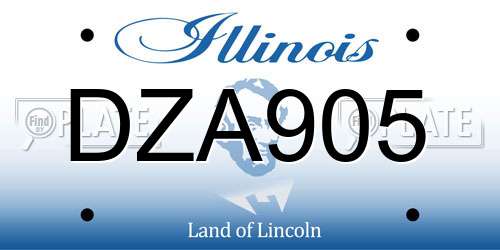 DZA905 Illinois License Plate