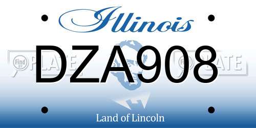 DZA908 Illinois License Plate
