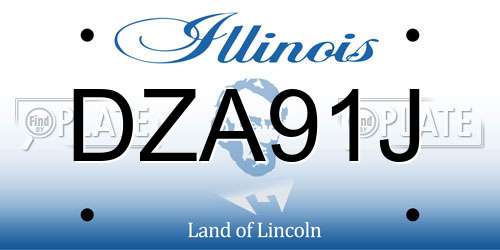 DZA91J Illinois License Plate