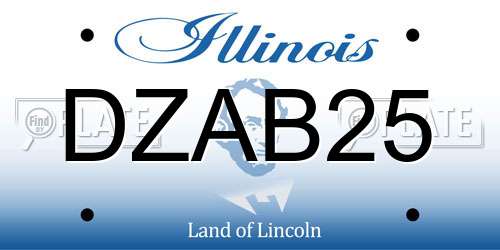 DZAB25 Illinois License Plate
